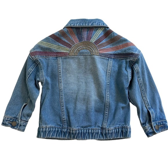 Cotton On Kids Denim Jacket Embroidered Sunburst 3-4 - Picture 3 of 6